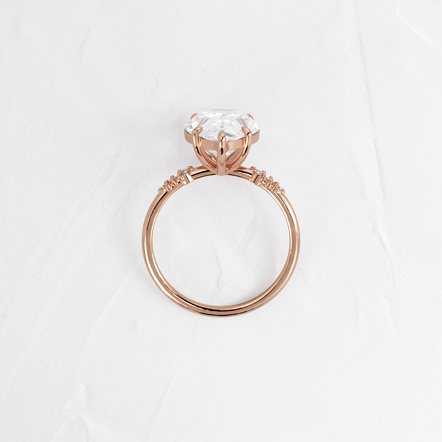 Pave Style-Pear Lab Grown Diamond Engagement Ring
