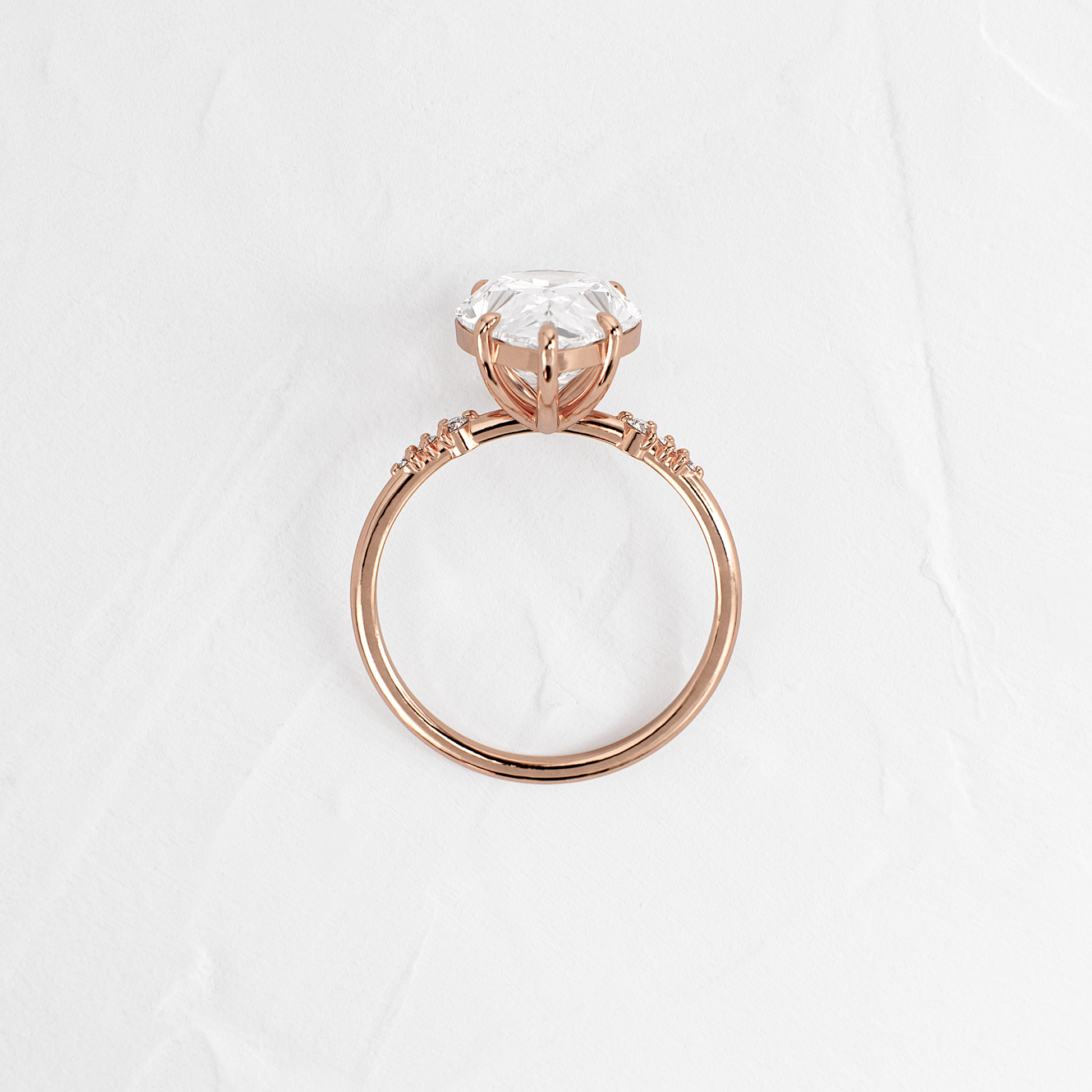 Pave Style-Pear Lab Grown Diamond Engagement Ring