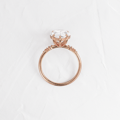 Pave Style-Pear Lab Grown Diamond Engagement Ring