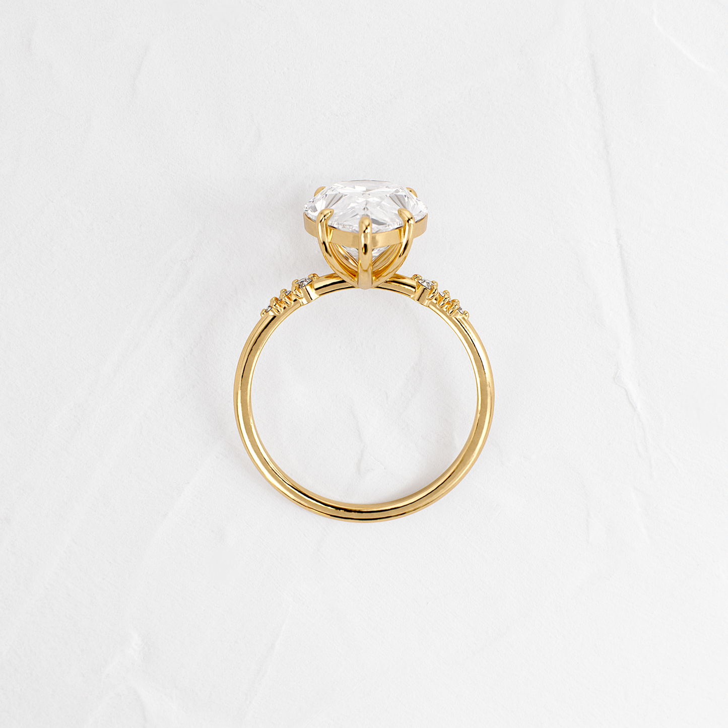 Pave Style-Pear Lab Grown Diamond Engagement Ring