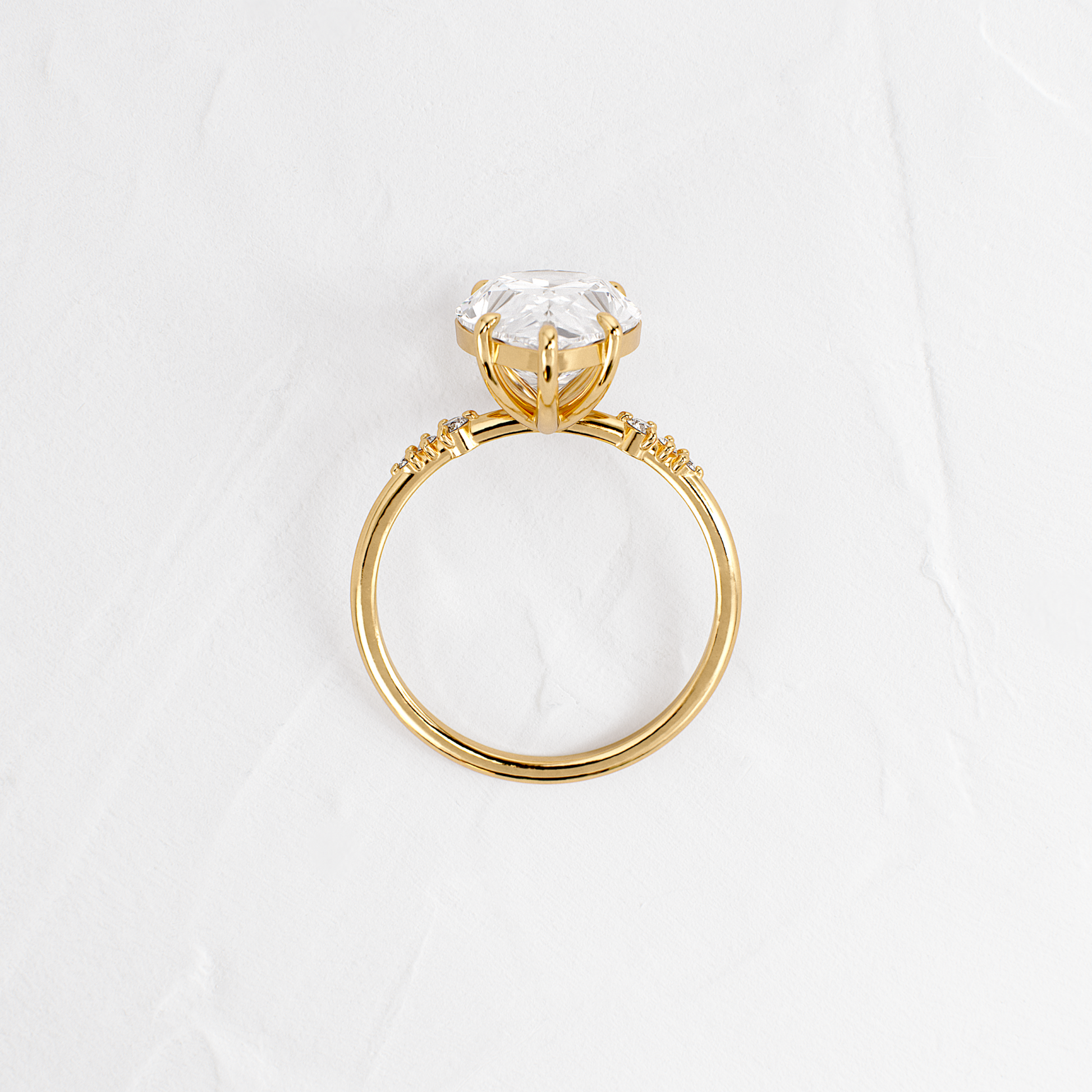 Pave Style-Pear Lab Grown Diamond Engagement Ring