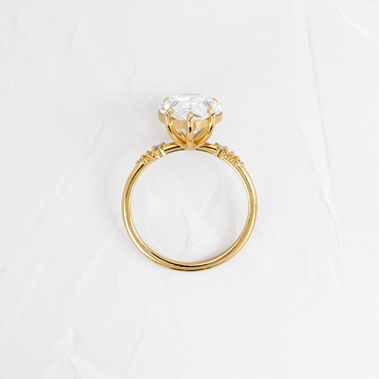 Pave Style-Pear Lab Grown Diamond Engagement Ring