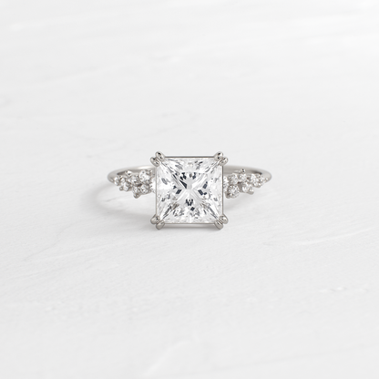 Cluster & Double Prong-Princess Lab Grown Diamond Engagement Ring