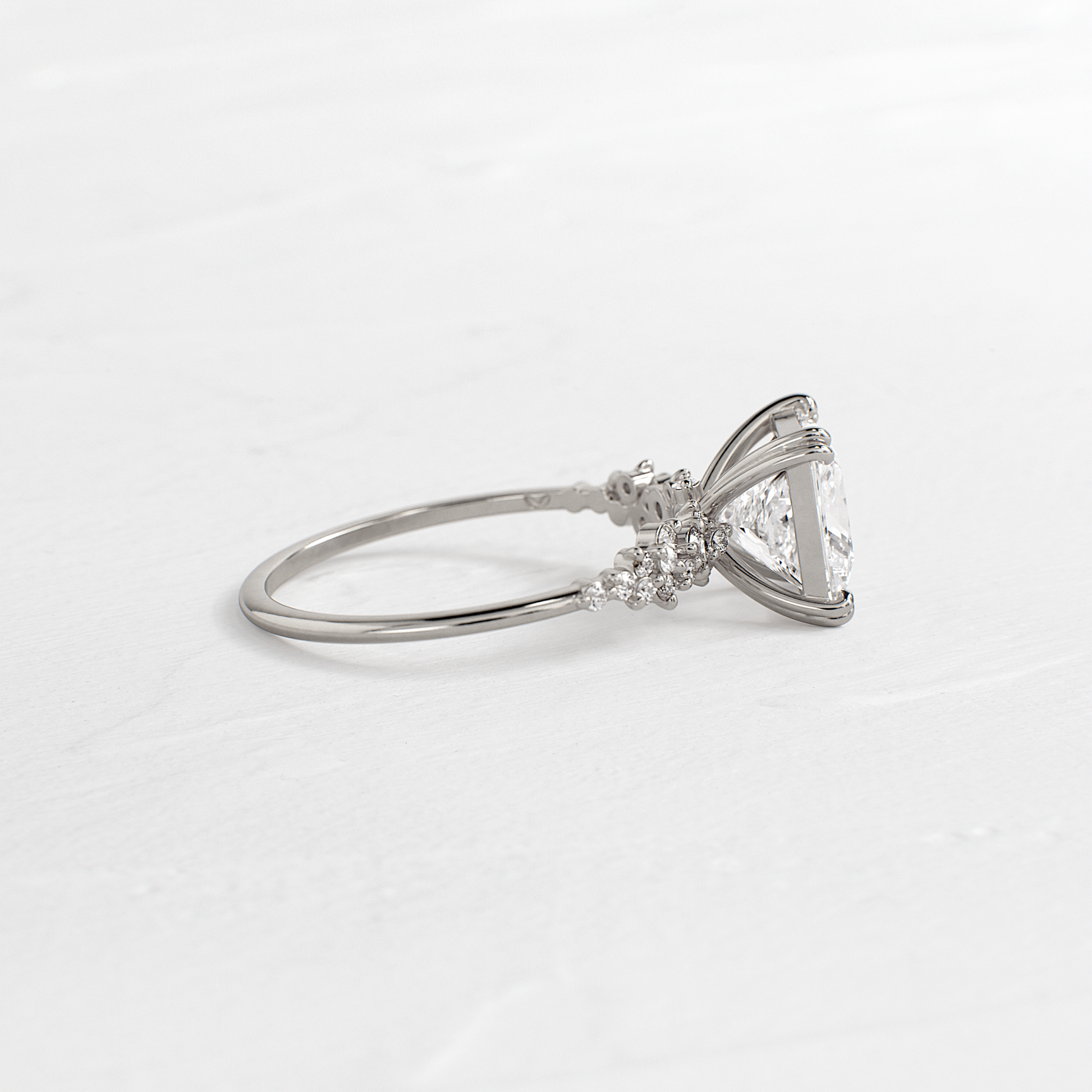 Cluster & Double Prong-Princess Lab Grown Diamond Engagement Ring