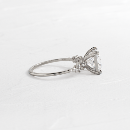 Cluster & Double Prong-Princess Lab Grown Diamond Engagement Ring