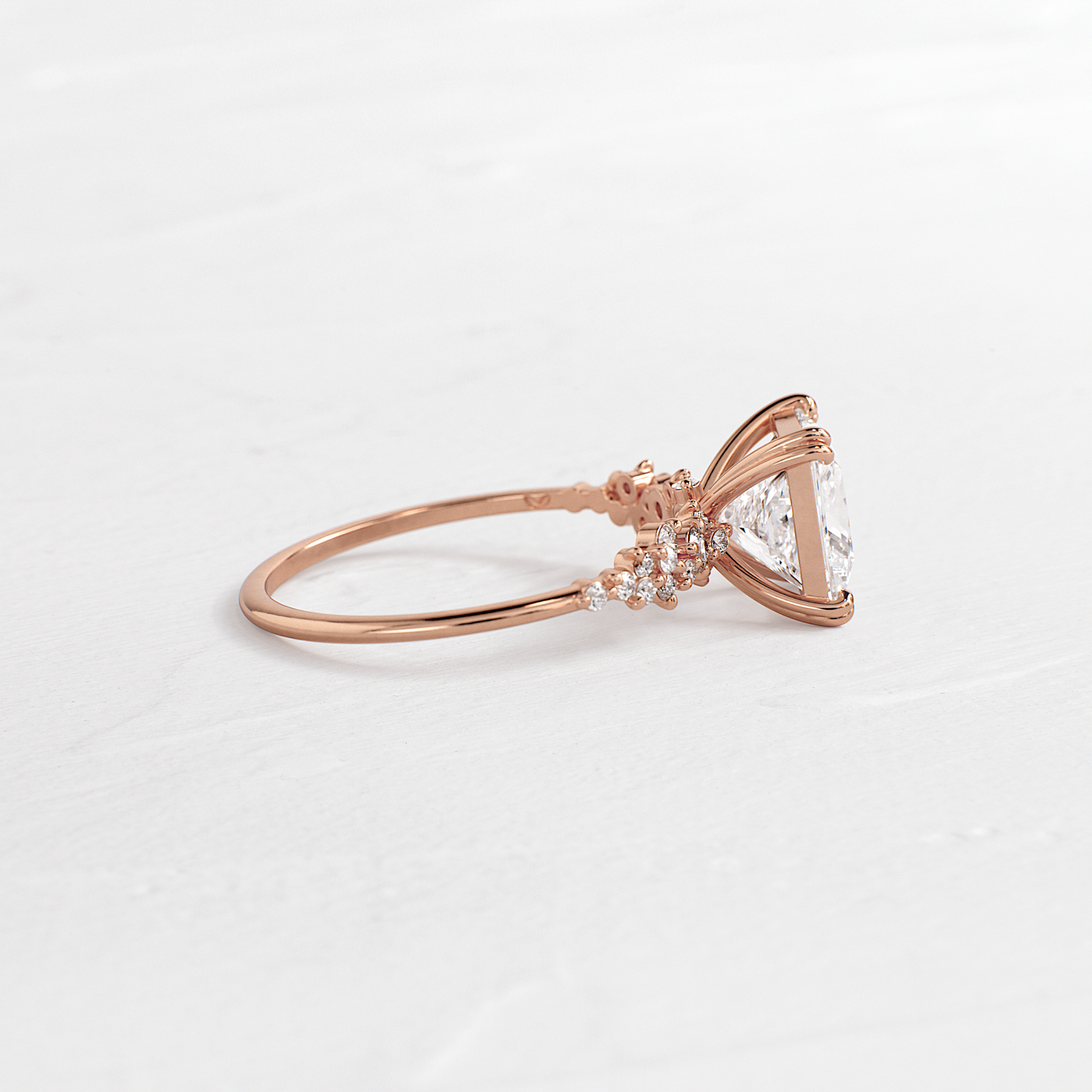 Cluster & Double Prong-Princess Lab Grown Diamond Engagement Ring