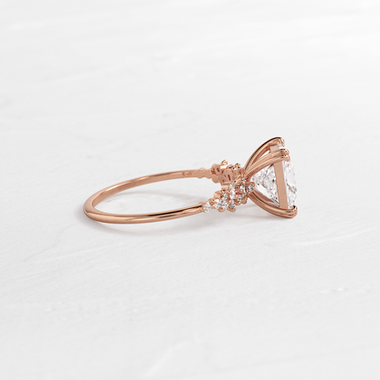 Cluster & Double Prong-Princess Lab Grown Diamond Engagement Ring