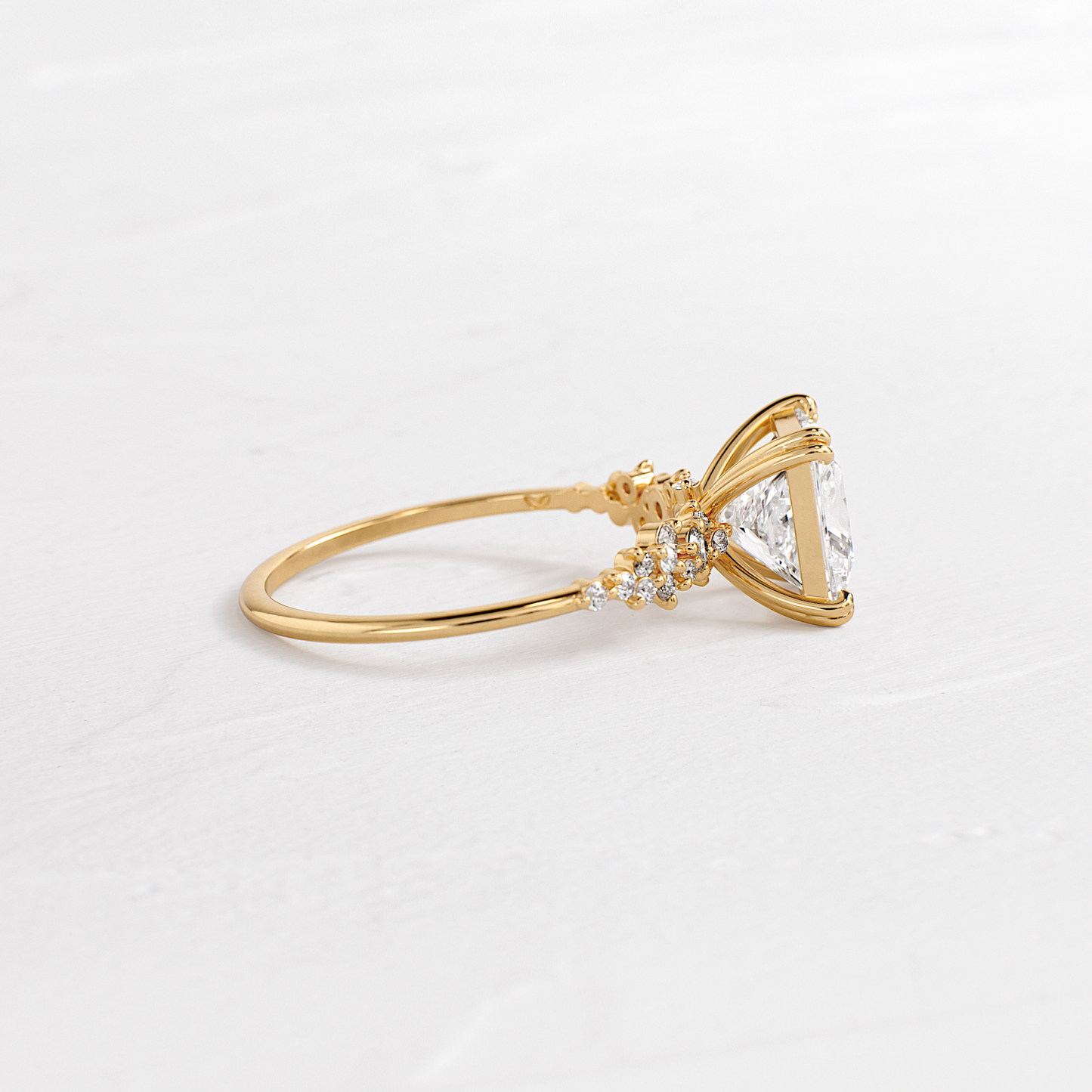 Cluster & Double Prong-Princess Lab Grown Diamond Engagement Ring
