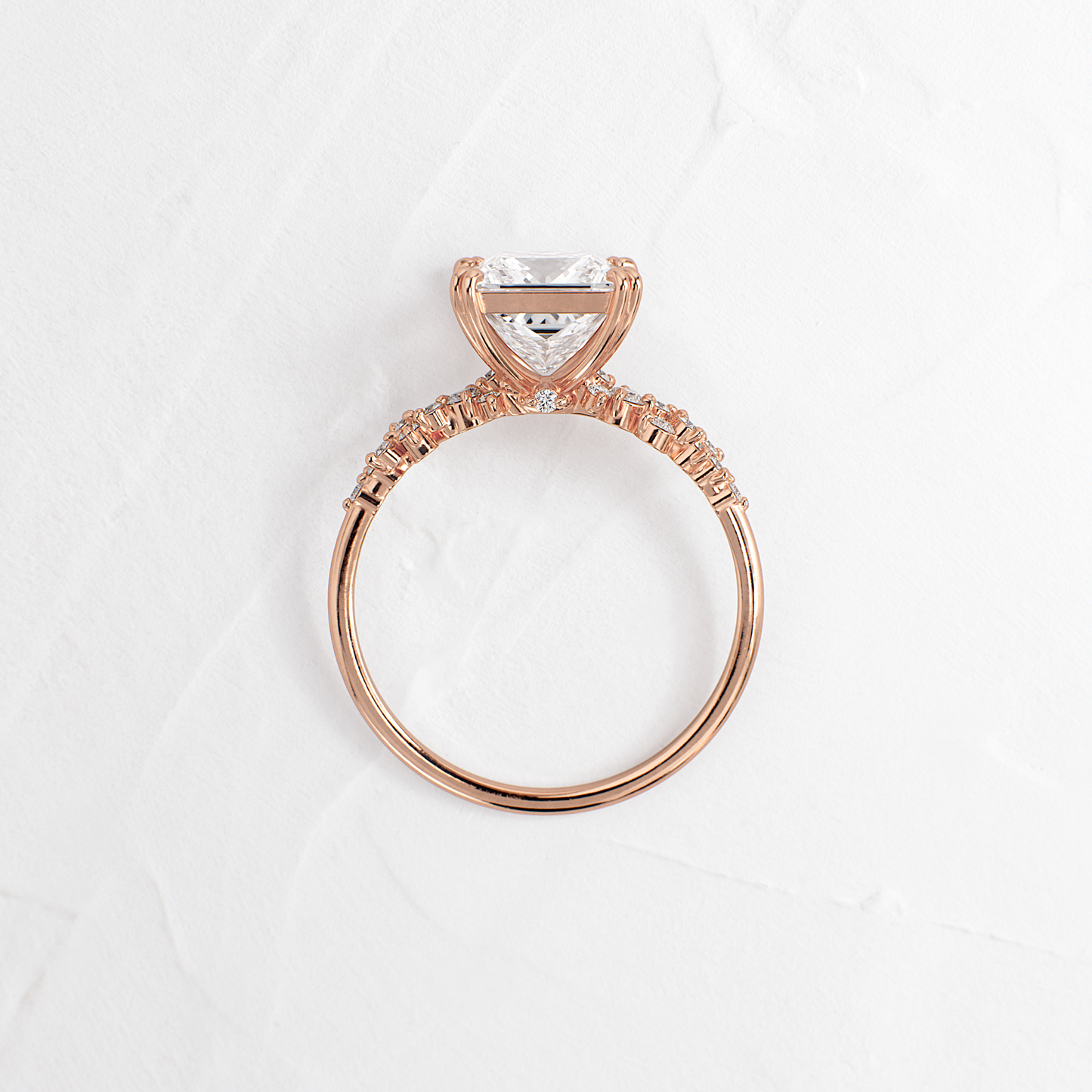 Cluster & Double Prong-Princess Lab Grown Diamond Engagement Ring