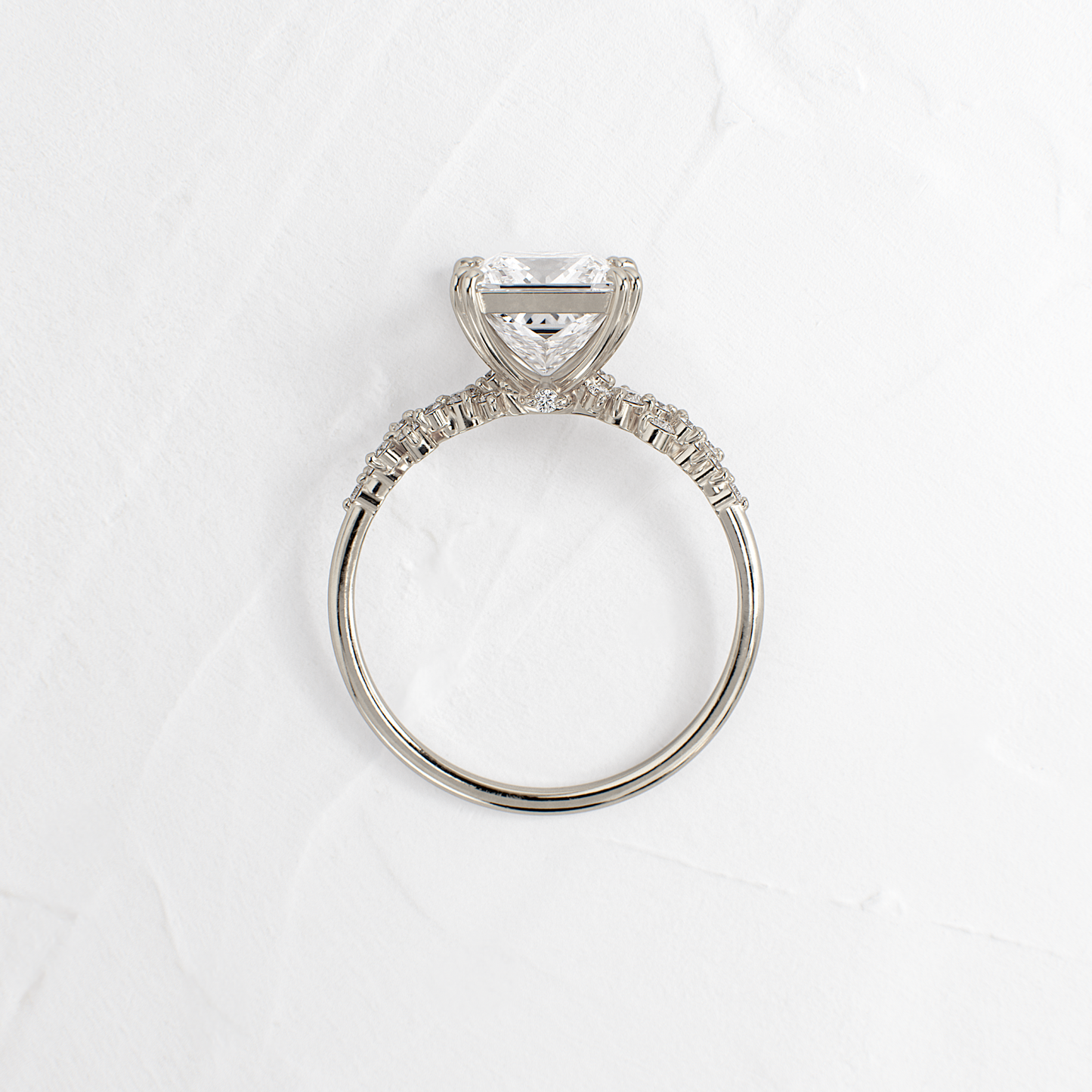 Cluster & Double Prong-Princess Lab Grown Diamond Engagement Ring