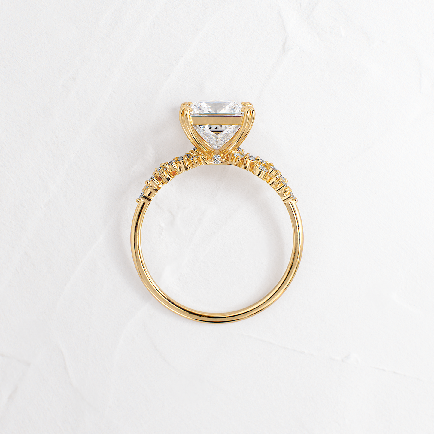 Cluster & Double Prong-Princess Lab Grown Diamond Engagement Ring