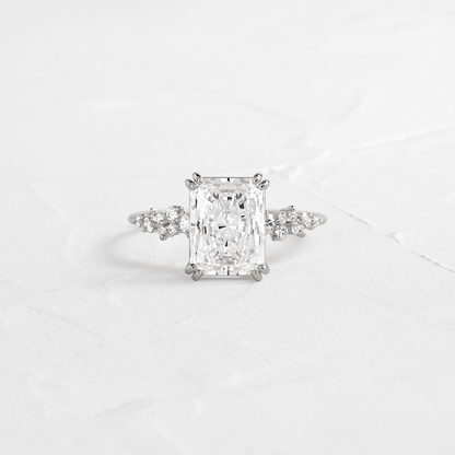 Cluster Style Double Prong-Radiant Lab Grown Diamond Engagement Ring