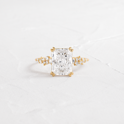 Cluster Style Double Prong-Radiant Lab Grown Diamond Engagement Ring