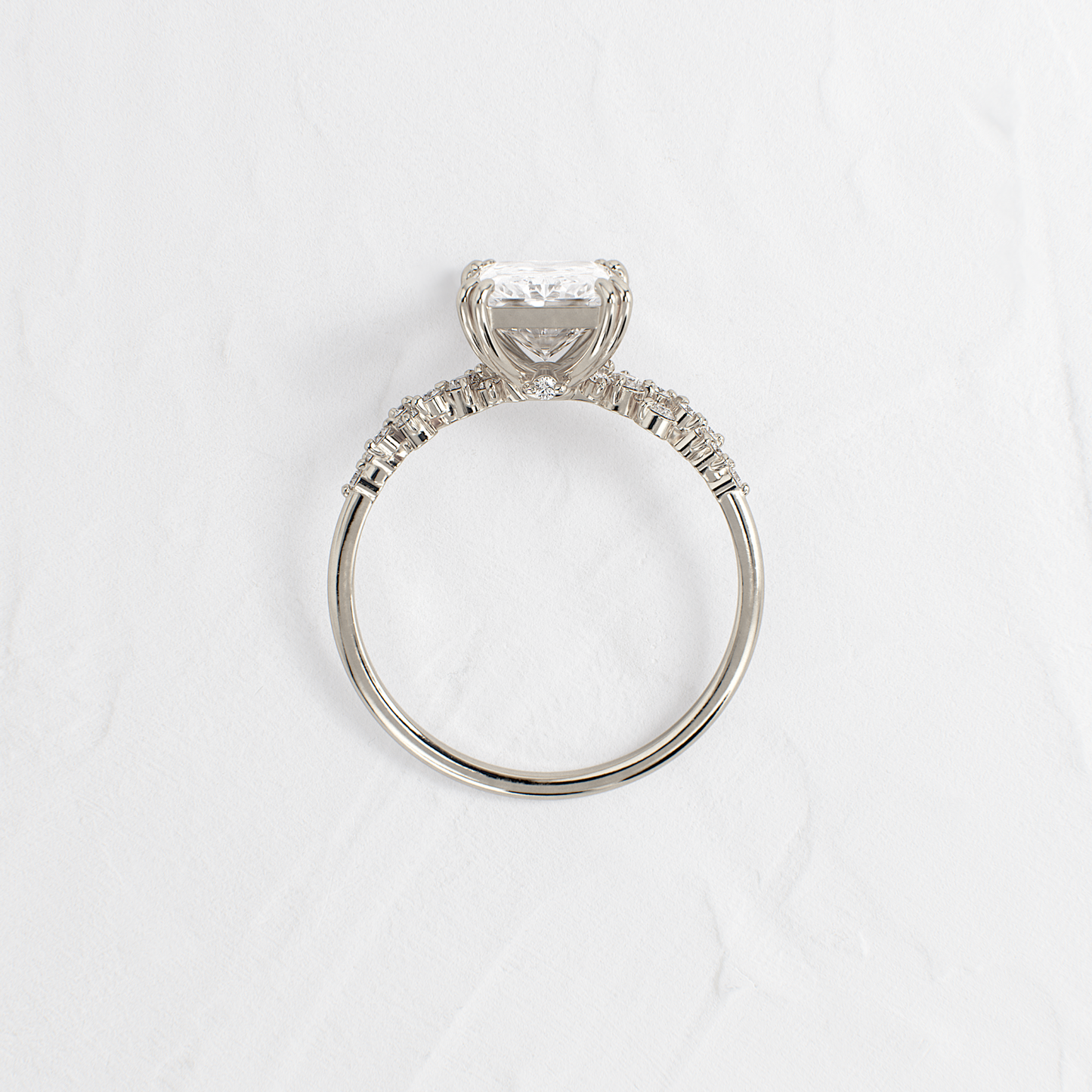 Cluster Style Double Prong-Radiant Lab Grown Diamond Engagement Ring
