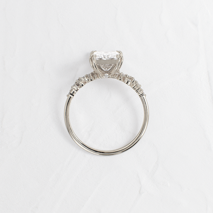 Cluster Style Double Prong-Radiant Lab Grown Diamond Engagement Ring