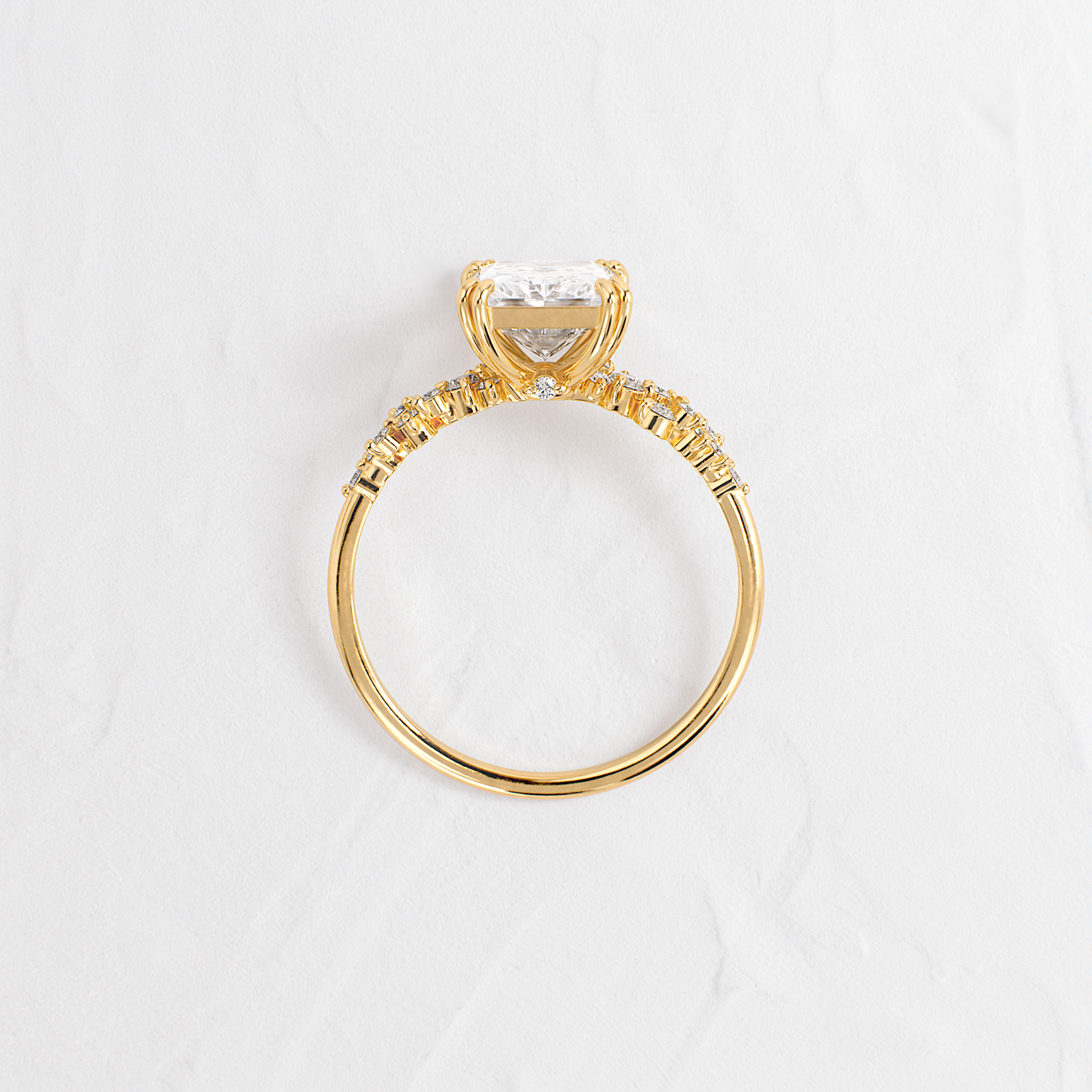 Cluster Style Double Prong-Radiant Lab Grown Diamond Engagement Ring