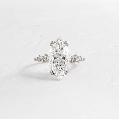 Cluster & Double Prong-Marquise Lab Grown Diamond Engagement Ring