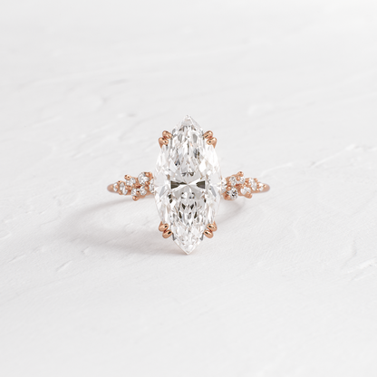 Cluster & Double Prong-Marquise Lab Grown Diamond Engagement Ring