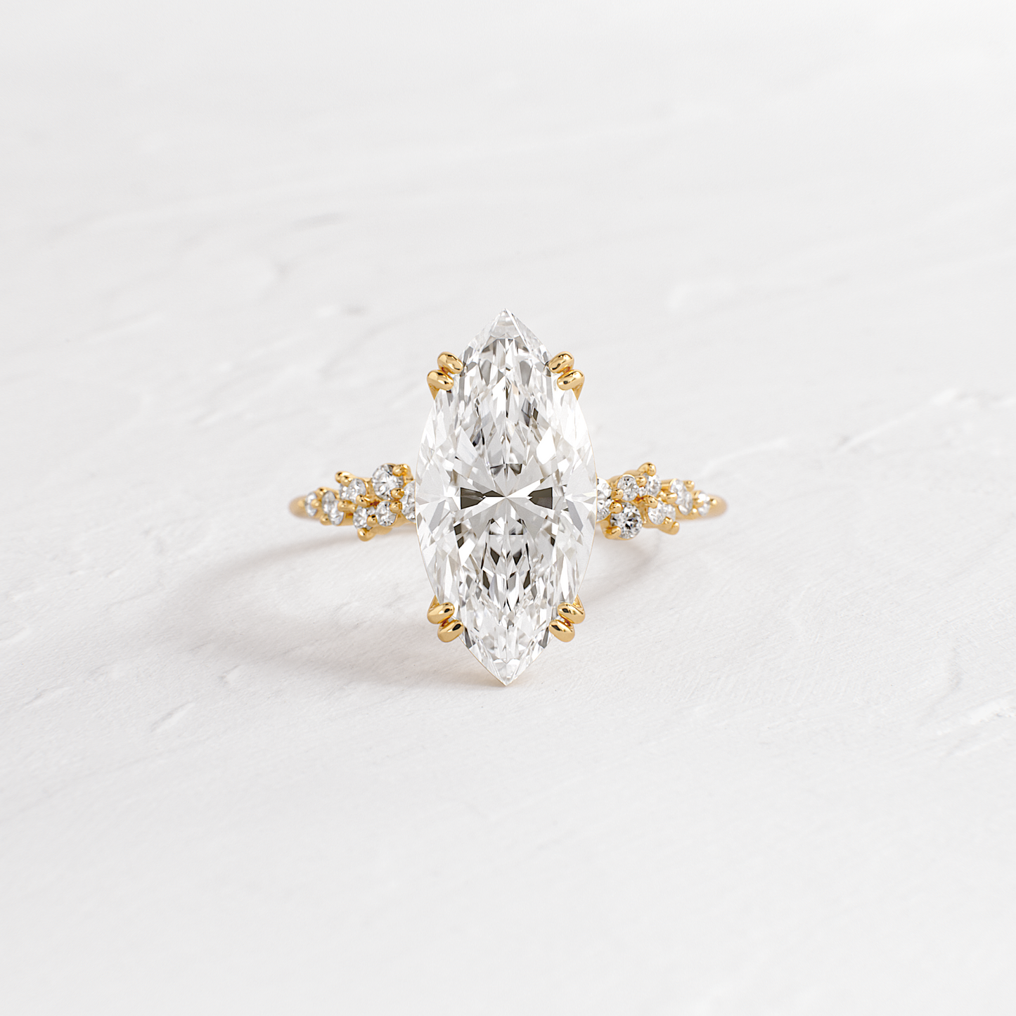 Cluster & Double Prong-Marquise Lab Grown Diamond Engagement Ring