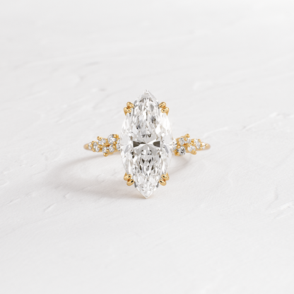 Cluster & Double Prong-Marquise Lab Grown Diamond Engagement Ring