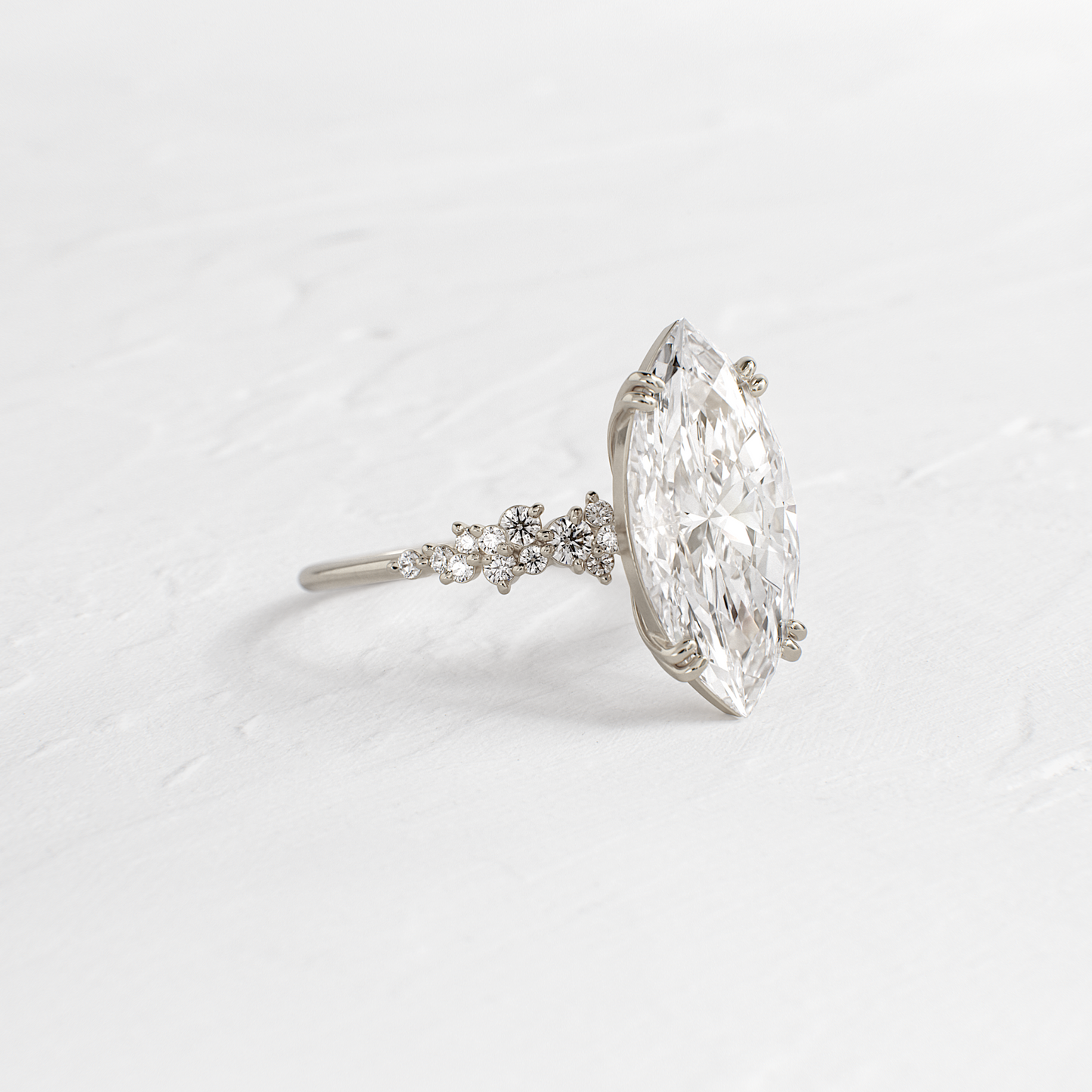 Cluster & Double Prong-Marquise Lab Grown Diamond Engagement Ring