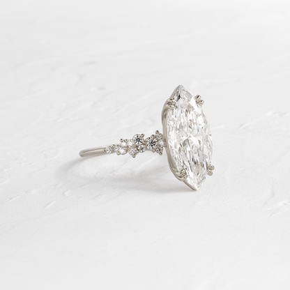 Cluster & Double Prong-Marquise Lab Grown Diamond Engagement Ring