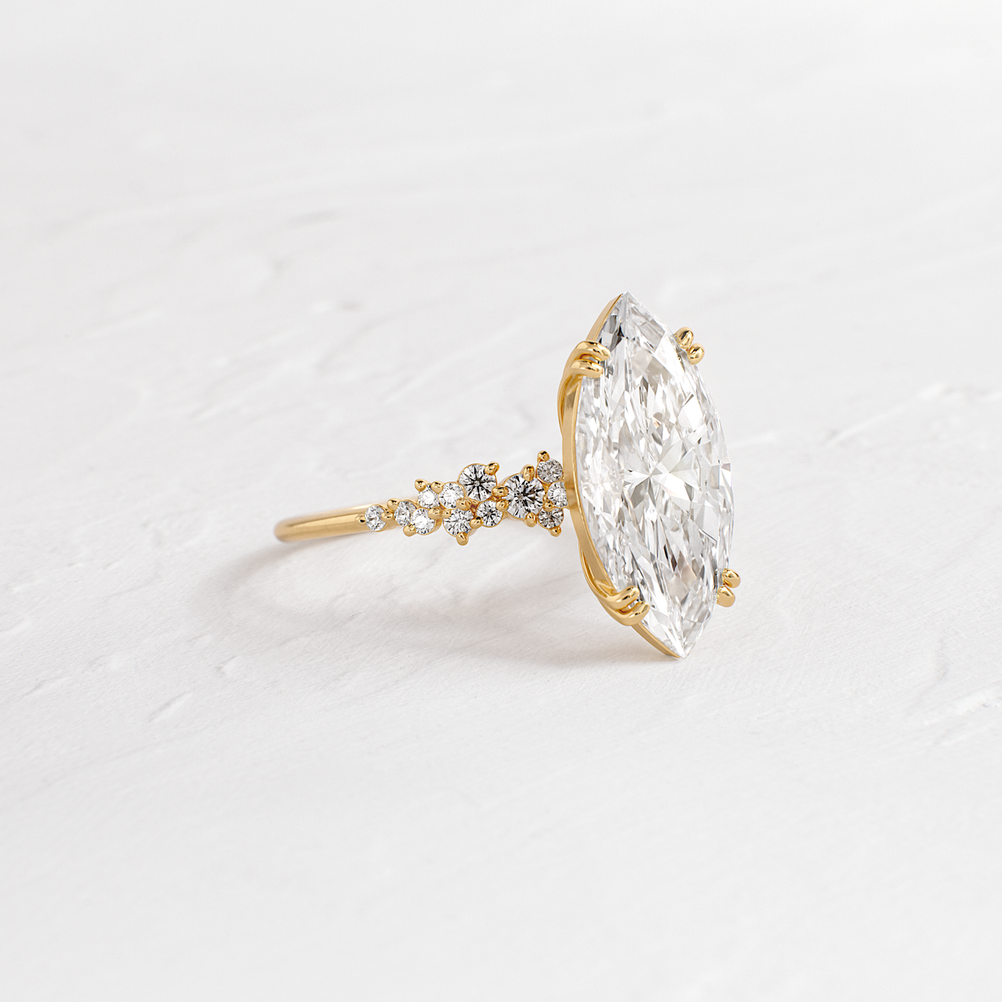 Cluster & Double Prong-Marquise Lab Grown Diamond Engagement Ring