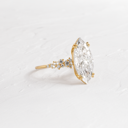 Cluster & Double Prong-Marquise Lab Grown Diamond Engagement Ring