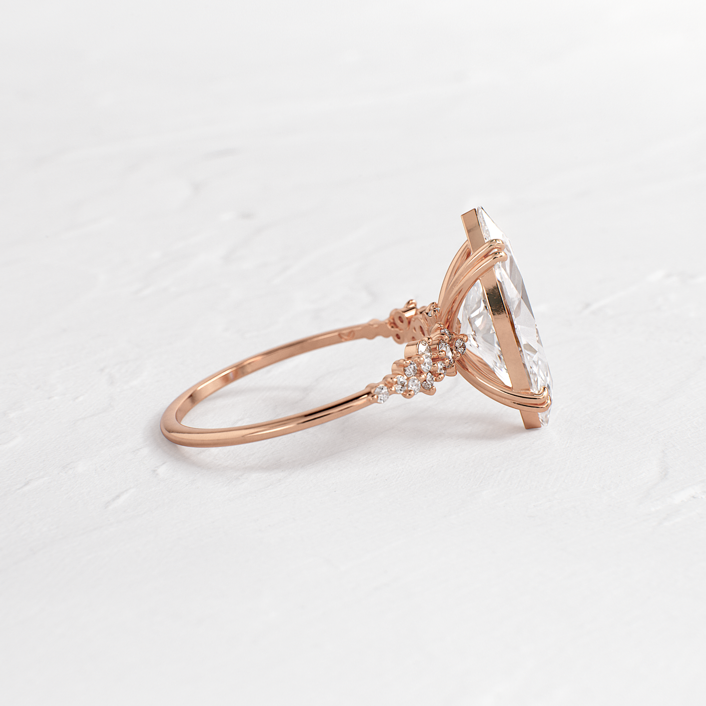 Cluster & Double Prong-Marquise Lab Grown Diamond Engagement Ring