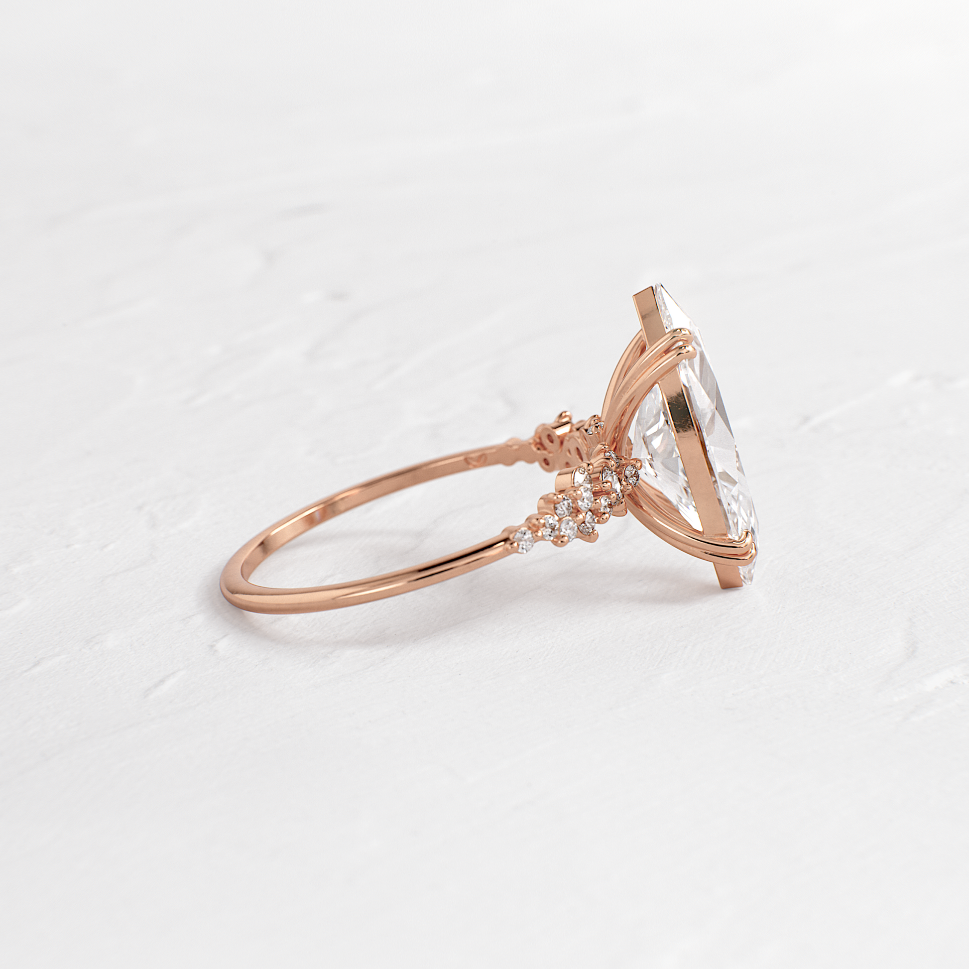 Cluster & Double Prong-Marquise Lab Grown Diamond Engagement Ring