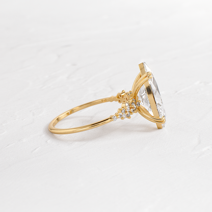 Cluster & Double Prong-Marquise Lab Grown Diamond Engagement Ring