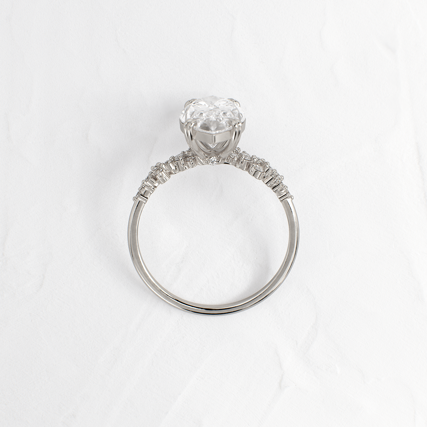Cluster & Double Prong-Marquise Lab Grown Diamond Engagement Ring