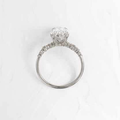 Cluster & Double Prong-Marquise Lab Grown Diamond Engagement Ring