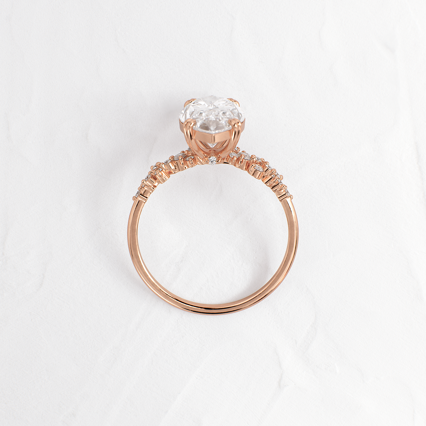 Cluster & Double Prong-Marquise Lab Grown Diamond Engagement Ring