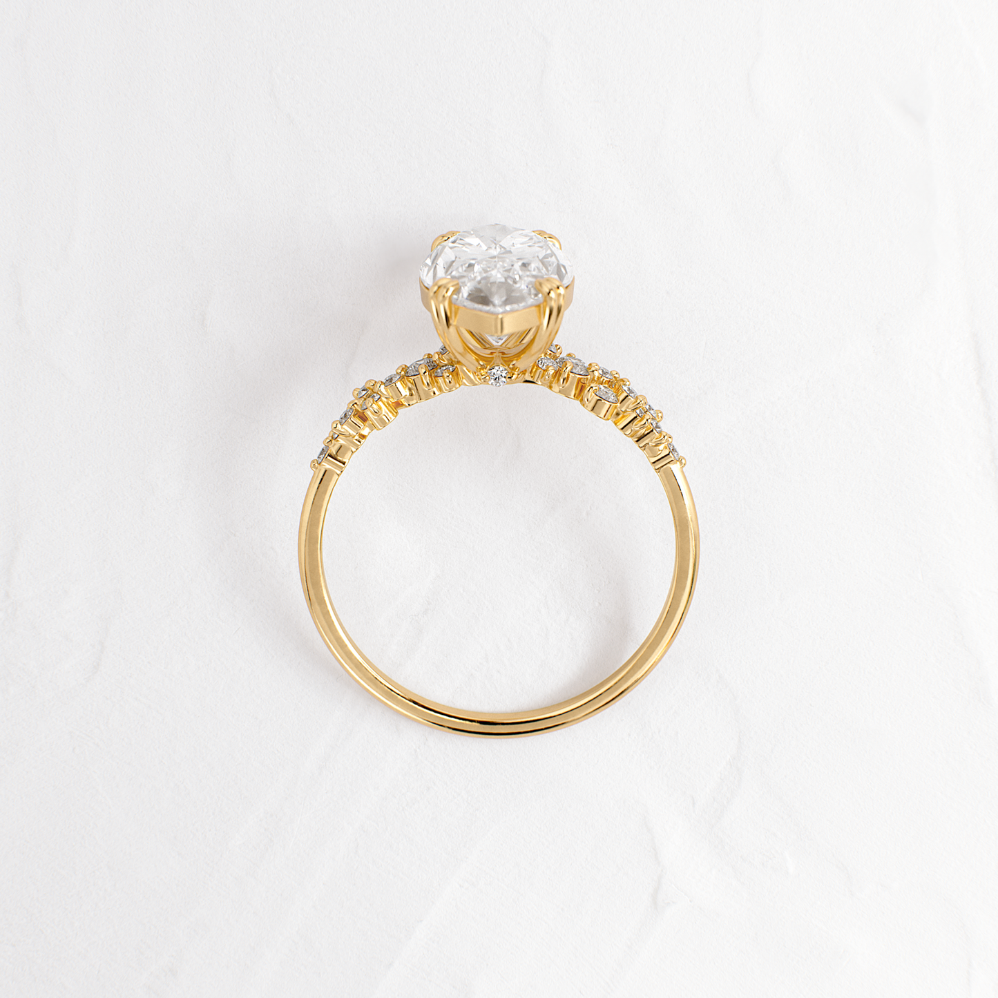 Cluster & Double Prong-Marquise Lab Grown Diamond Engagement Ring