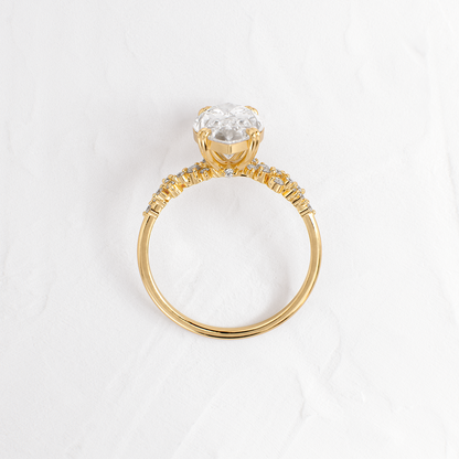 Cluster & Double Prong-Marquise Lab Grown Diamond Engagement Ring