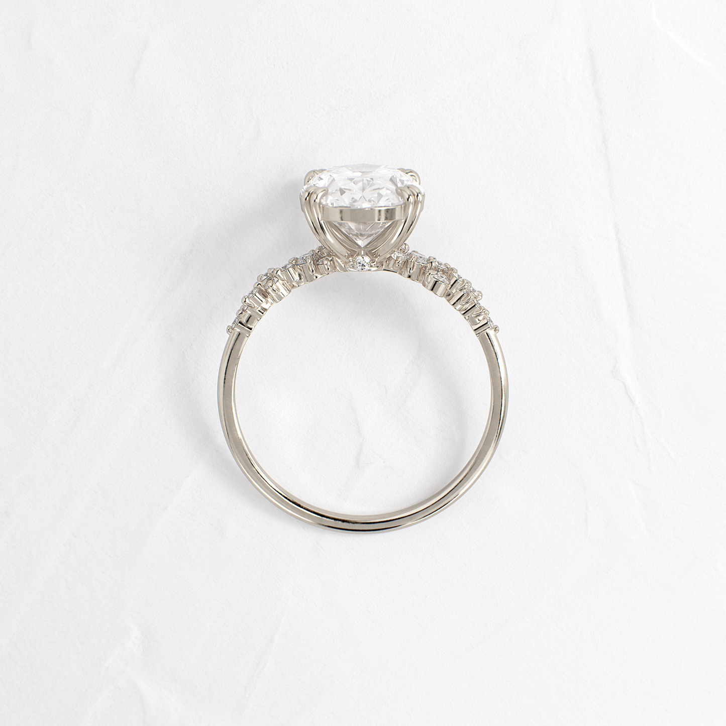 Cluster & Double Prong-Oval Lab Grown Diamond Engagement Ring