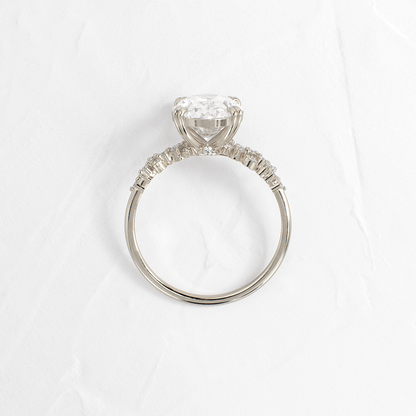 Cluster & Double Prong-Oval Lab Grown Diamond Engagement Ring