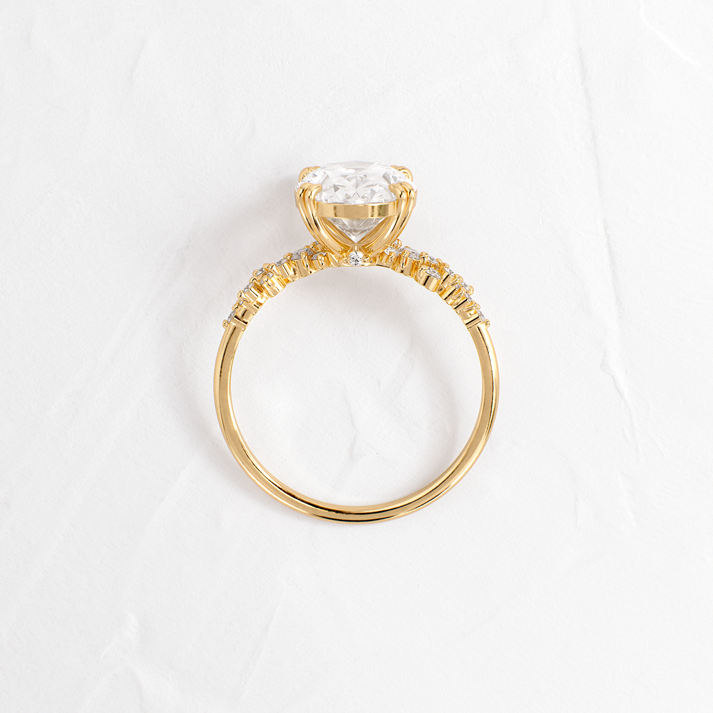 Cluster & Double Prong-Oval Lab Grown Diamond Engagement Ring