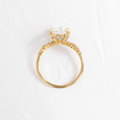 Cluster & Double Prong-Oval Lab Grown Diamond Engagement Ring