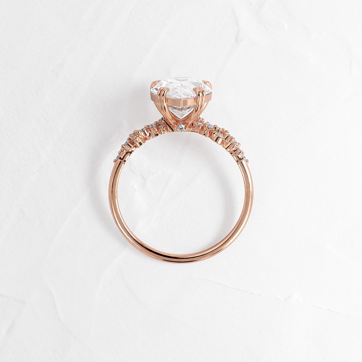 Cluster & Double Prong-Pear Lab Grown Diamond Engagement Ring