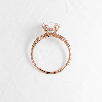 Cluster & Double Prong-Pear Lab Grown Diamond Engagement Ring
