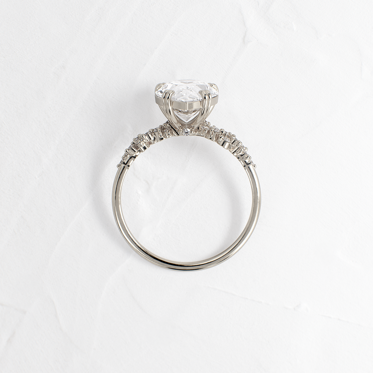 Cluster & Double Prong-Pear Lab Grown Diamond Engagement Ring