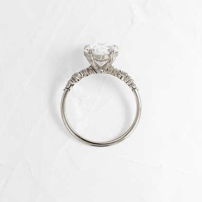 Cluster & Double Prong-Pear Lab Grown Diamond Engagement Ring