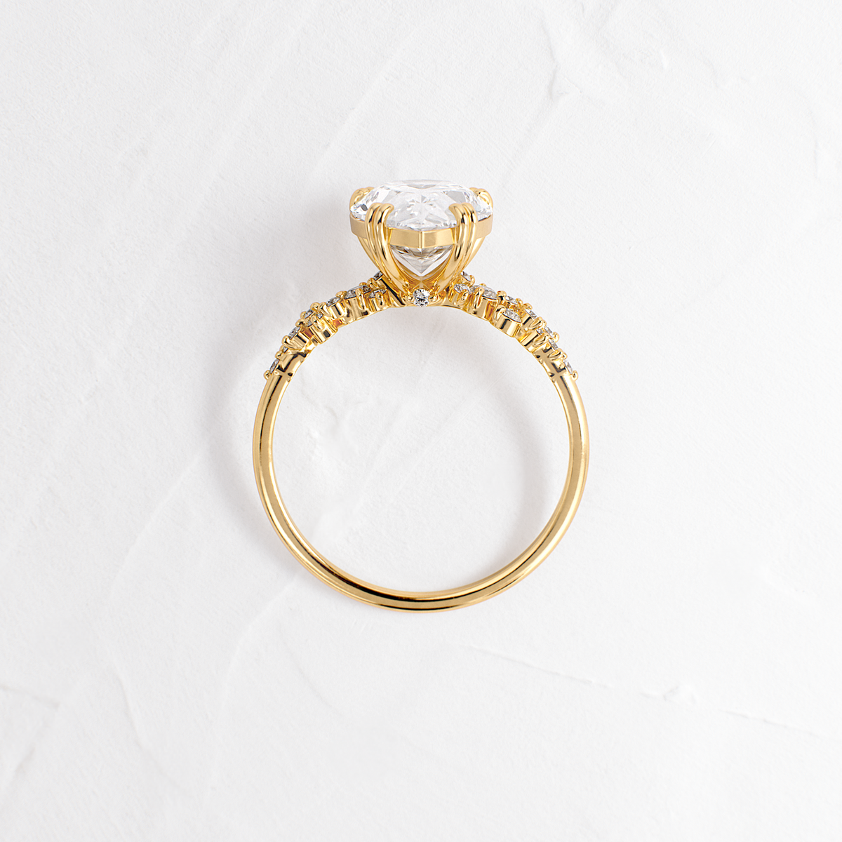 Cluster & Double Prong-Pear Lab Grown Diamond Engagement Ring