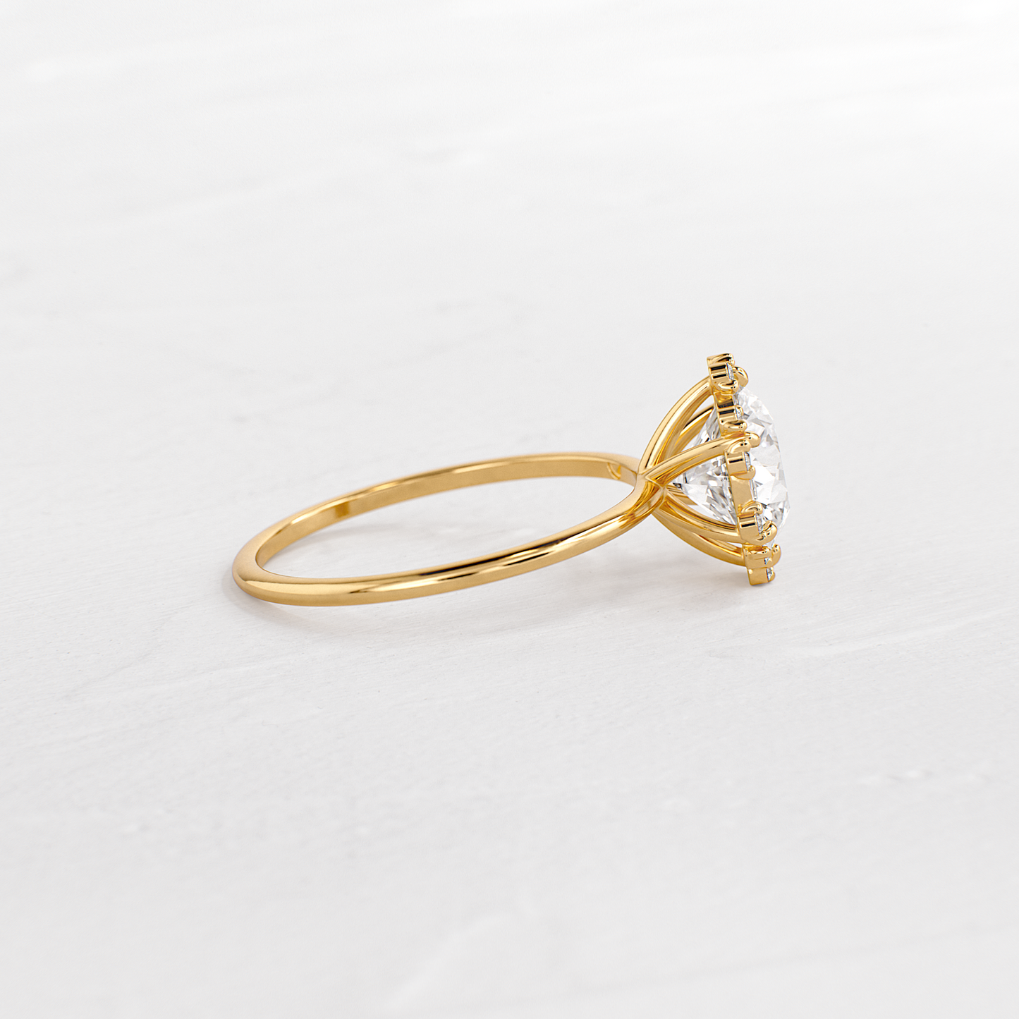 Flower Halo-Round Lab Grown Diamond Engagement Ring