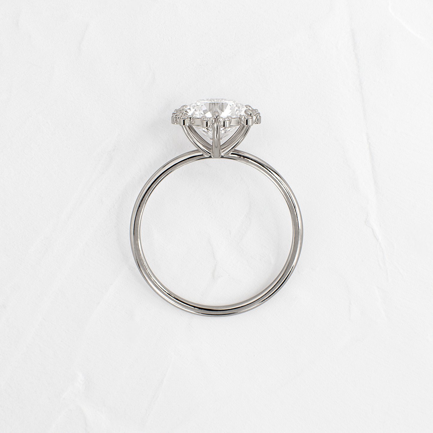 Flower Halo-Round Lab Grown Diamond Engagement Ring