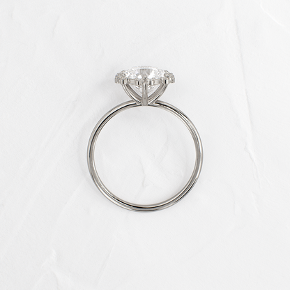 Flower Halo-Round Lab Grown Diamond Engagement Ring
