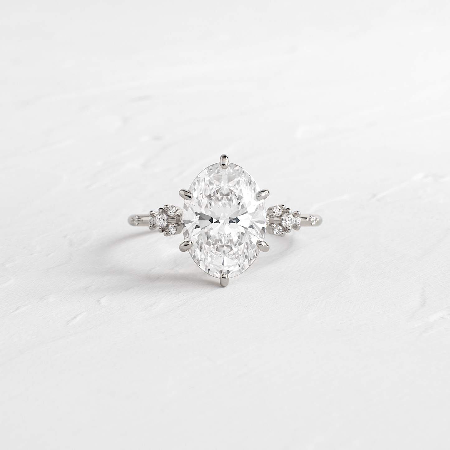 Cluster Style-Oval Lab Grown Diamond Engagement Ring
