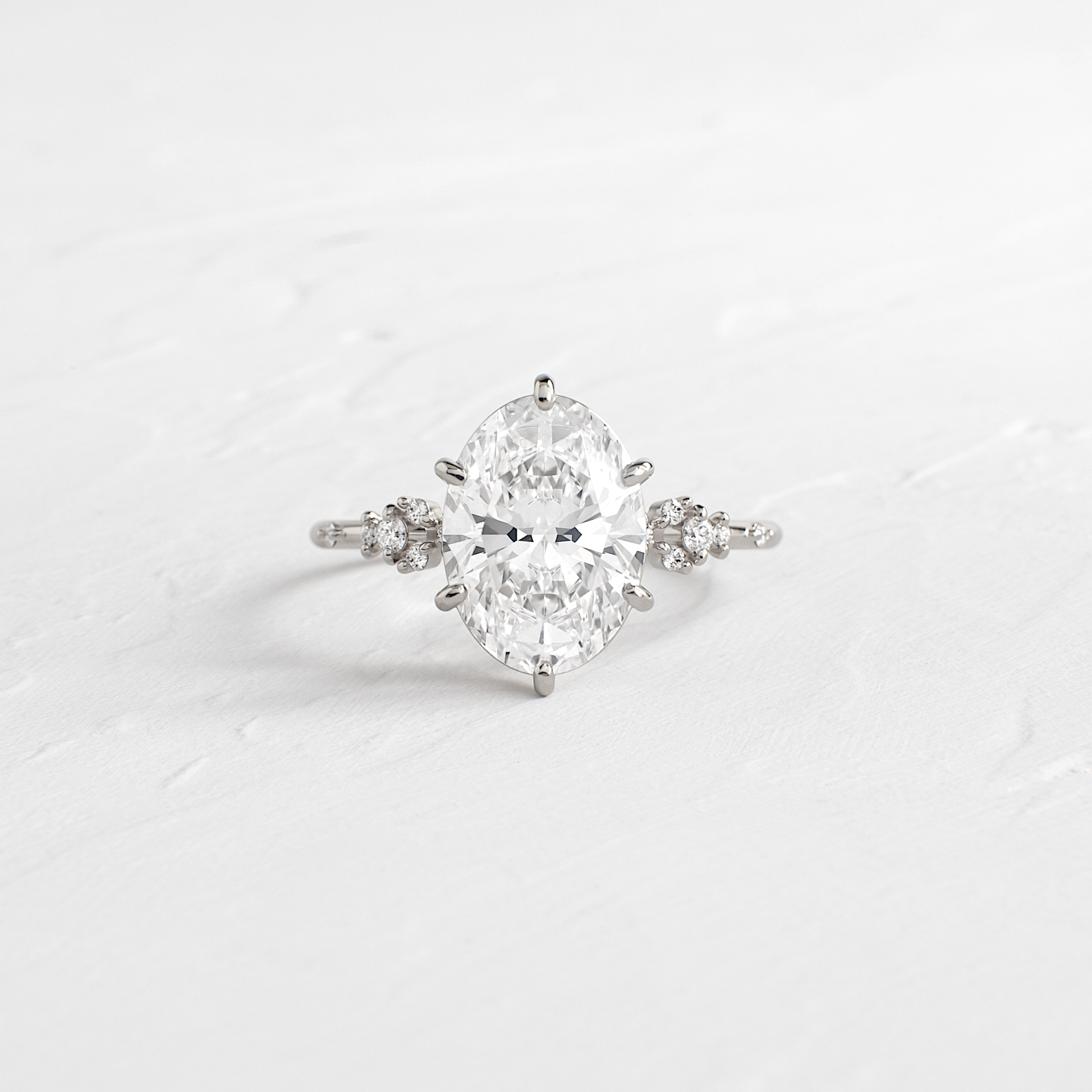 Cluster Style-Oval Lab Grown Diamond Engagement Ring